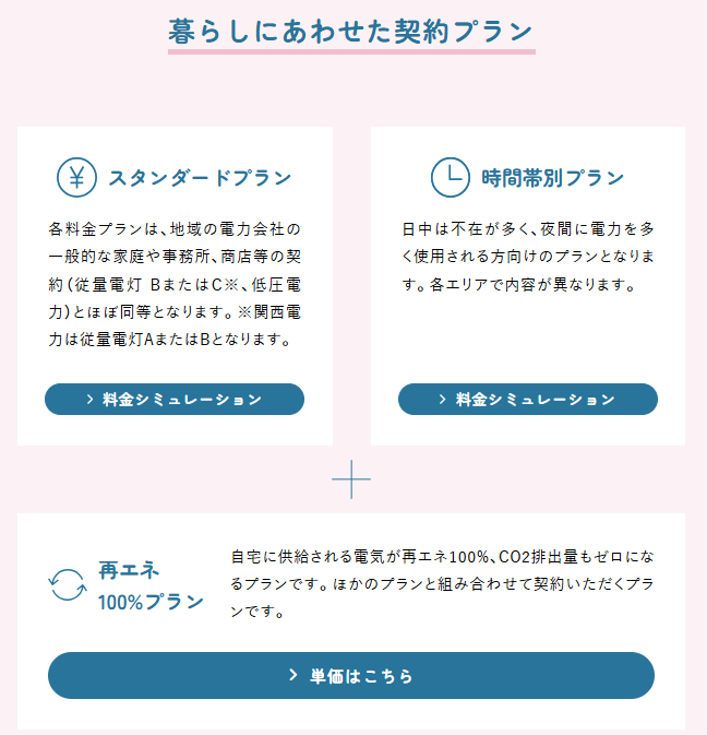 暮らしにあわせた契約プラン